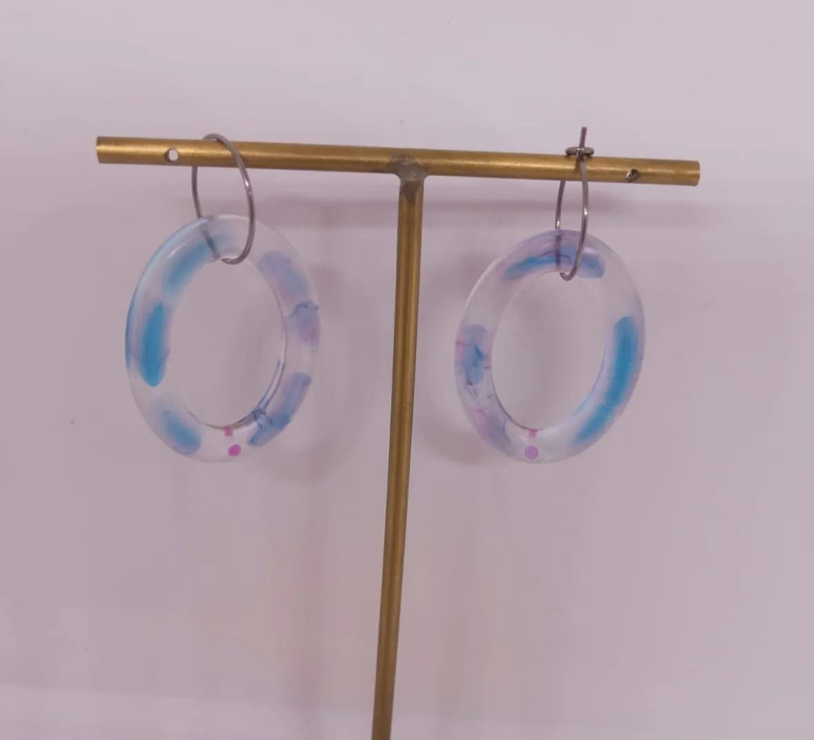 Pendientes aro colores azules